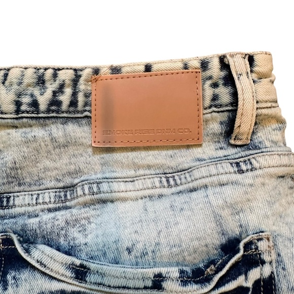 Smoke Rise Jeans Men's 40x32 Moto Pants Distressed Acid Wash Paint Splatter Y2K - Picture 11 of 12